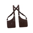 thumbnail image 1 of Bolso bandolera doble con bolsillo tipo cartera, moderno, con correa ajustable, de piel sintética. Marrón oscuro, 1 of 9