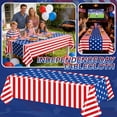 thumbnail image 2 of Patriotic Tablecloth, 4th of July Independence Day American Flag Plastic Table Cover, 54 x 108 Inch Disposable Red White Blue Tablecloth for Memorial Day and Labor Day Party, 1 Count, 2 of 5