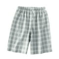 thumbnail image 3 of Mens Pajama Pants Plaid Shorts Five Quarter Loose Casual Summer Thin Double Layer Large Size Home Pj Pants for Men, 3 of 4