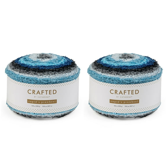 Crafted by Catherine Blue Grey Cupid's Pinwheel Light Yarn, 916 yards, 8.8oz/250g (2 Pack)