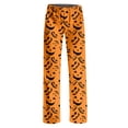 thumbnail image 6 of Kintue Halloween Pajamas Pants for Women, Cute Pumpkin Print Wide Leg Pants, Comfy Fall Loungewear Bottoms, Womens Pumpkin Pajamas, 6 of 6