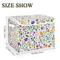 thumbnail image 5 of Yayeee Collapsible Cube Storage Bin with Lid Fabric Closet Decorative Basket with Handles, Green Wildflower Pattern, 5 of 7