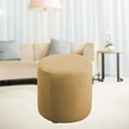 thumbnail image 3 of Bamboohart Housse de Pouf Ronde en Mélange de Polyester Protecteur de Repose-Pieds Extensible avec Fond Élastique Tissu Jacquard Texturé Lavable en Machine - Gris, 3 of 7