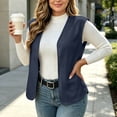 thumbnail image 5 of Lutiedan Women Polar Fleece Vest Sleeveless Open Front Cardigan Jackets Casual Fall Winter Oversized Cardigan S-3XL, 5 of 6