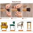 thumbnail image 3 of Silicone chair leg floor protectors Furniture sliders, chair leg caps with felt, rubber furniture cushion table leg protectors, round chair leg covers 16 Pack Brown M(Fit:0.81".2"), 3 of 7