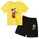 thumbnail image 4 of Conjunto de 2 piezas de camiseta y pantalones cortos de marca Disney de manga corta de verano para niños y niñas, conjuntos de moda para bebés de 2 a 12 años, 4 of 5