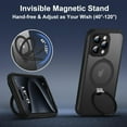 thumbnail image 4 of for iPhone 15 Pro Max Case with Invisible Magnetic Stand, Compatible with Mag-Safe Translucent Matte with Built-in Screen Protector, Shockproof Protective Phone Case for Women Men, Black, 4 of 12
