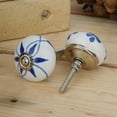 thumbnail image 6 of Ajuny Set of 10 Ceramic Knobs Blue and White Handmade for Kitchen Cabinets Furniture Door Cupboards Dresser Drawers Chest Glossy Finishing Handles Pull Decorative Knobs, 6 of 8