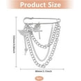 thumbnail image 2 of 4 Pcs Angel Wings Brooch Pins Heart Hanging Chain Brooch Tassel Brooch Alloy Heart Chain Brooches Safety Chain Heart Brooches for Women Sweater Jacket Clothing Decoration, 2 of 6