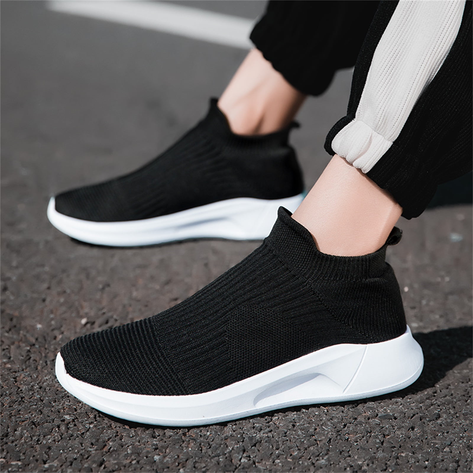 UAYOTSE Men's Casual Shoes Fashion Walking Sneakers Mesh Business Work Lightweight Soft Sole,White 43