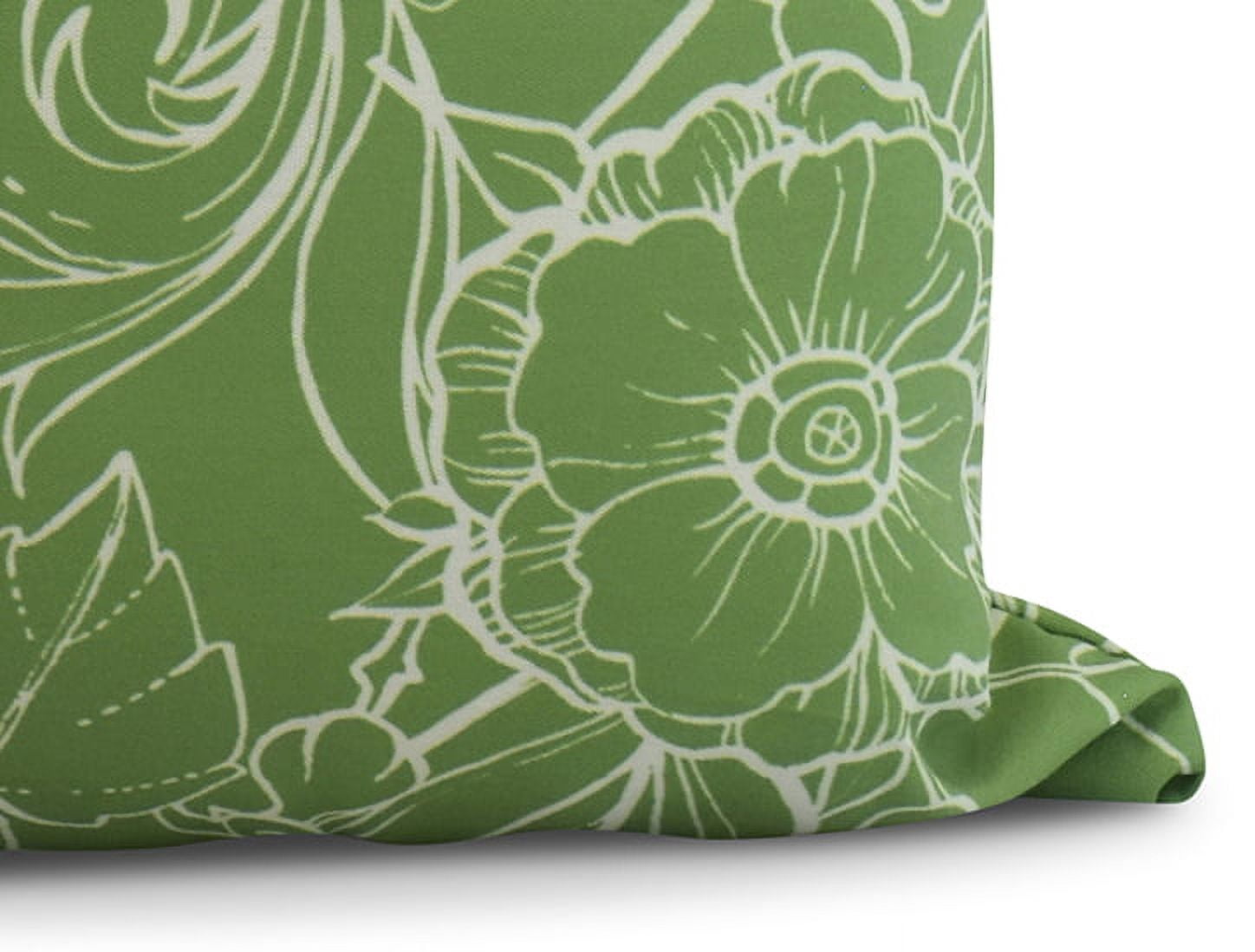 Simply Daisy, 26 x 26 Inch, Zentangle 4, Floral Print Pillow, Green