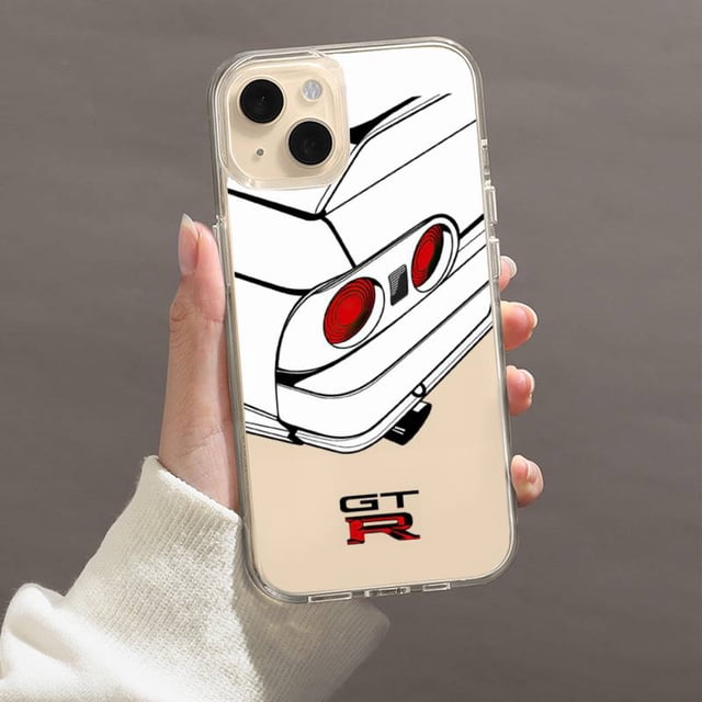 Funda de teléfono de lujo para coche deportivo GTR, carcasa transparente para iPhone 11 12 Mini 13 14 Pro XS Max X 8 7 6s Plus 5 SE XR Fivean unisex