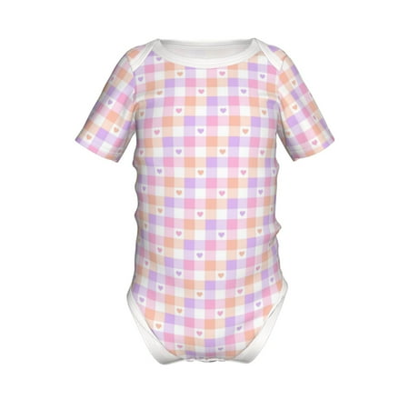 

Gaeub Heart Buffalo Plaid Print Infant Climbing Onesie Toddler Outfit Newborn Baby Bodysuit Baby Boy Girl Clothes -12 Months