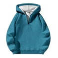 thumbnail image 2 of Mens Essentials Hoodie Quilted Zip Pullover With Drawstrings Waffle Knit Long Sleeve Plaid Hoodie Sweatshirts Solid Color Mens Winter Clothes, 2 of 6