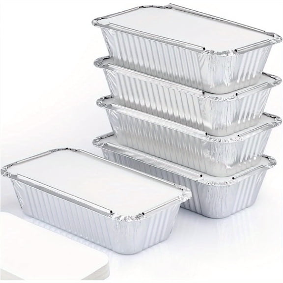 30Pcs Aluminum Loaf Pans with Lids 1.5 LB Disposable Bread Tins for Baking, Lunch Containers, Single Serve Baking Dishes, Foil Loaf Pans Aluminum Bread Pans 7.8 x 4.3 x 2 Inches