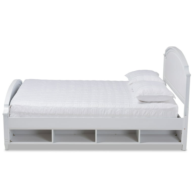 Baxton Studio Elise Classic and Traditional Transitional White Finished Wood Queen Size Storage Platform Bed Baxton Studio Elise Classic and Traditional Transitional White Finished Wood Queen Size Storage Platform Bed