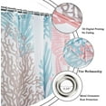 thumbnail image 5 of Nautical Coastal Shower Curtain, Blue Pink Ocean Beach Seashell Starfish Themed Bathroom Curtain Waterproof Fabric Machine Washable with Hooks, 72" Wx72 L, 5 of 6