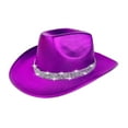 thumbnail image 3 of Celivon Cowboy Hat Stage Performance Props Rave Party Casual Style Glossy Cowboy Hat, 3 of 4