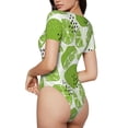 thumbnail image 3 of Naloa Green Various Lemons Women's Short-Sleeved Onesie, One-Piece Swimsuit for Parties, dates, clubs - Medium, 3 of 9