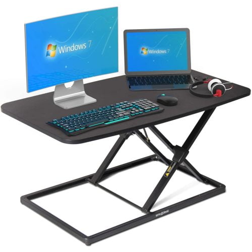 Details about   Mobile Height Adjustable Computer Sit Stand Workstation PC Laptop Table Desk 