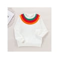 thumbnail image 2 of Seyurigaoka Winter Girls Sweatshirt, White Rainbow Printed Pattern Round Collar Pullover, 2 of 8