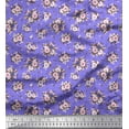 thumbnail image 1 of Soimoi Cotton Cambric Fabric Leaves & Rose Floral Fabric Prints By Yard 56 Inch Wide, 1 of 3