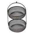 thumbnail image 3 of Cesta de fruta grande de dos niveles, frutero decorativo de metal, soporte para almacenar frutas, negro, 3 of 5