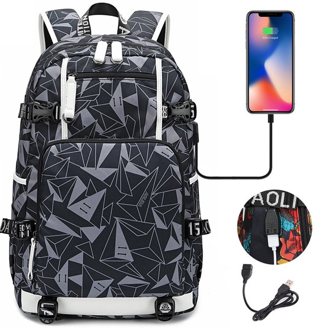 Student School Bag, With USB Charging Port, Laptop Backpack, Ultra-light Travel Bag, Unisex-SinKeeU