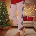 thumbnail image 2 of XPMWRP Christmas Legging Women Party Funny Xmas Santa Printed Holiday Tights Funny Graphic High Waist Tummy Control Pants Pink L, 2 of 9