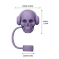 thumbnail image 3 of Deeceymbur Silicone Straw Cover Cap Cup toppers for Straw Halloween Skull Straw Cap Cup Food Grade Silicones Ice Cup 10MM Silicones Straw Sleeve, 3 of 5