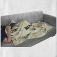 thumbnail image 6 of Soccer Soft Flannel Fleece Throw Blanket, Arrangement of Different Soccer Player Goalkeeper Theme Sketch Art, Cozy Plush for Indoor and Outdoor Use, 50" x 70", Charcoal Grey Yellow, by Ambesonne, 6 of 6