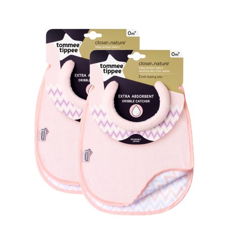 Tommee Tippee Closer to Nature Comfi Neck Reversible Bib, 0+ months, 4ct, Girl