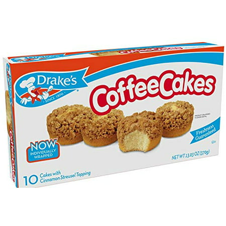 Drake's Coffee Cakes Individually Wrapped Cakes (10 count) 13.03 oz Box - Pack of