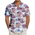thumbnail image 2 of Mens 250th Anniversary USA Shirt Short Sleeve Button Down Lapel Tops Hawaii 1776 2026 Patriotic Shirts for Men Watermelon Red L, 2 of 4