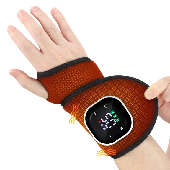 Wrist Heating Pad, Heated Wrist Massager with 3 Vibration Modes, Cordless Wrist Brace Wrap with Red Light, Birthday Christmas Gift for Women Men