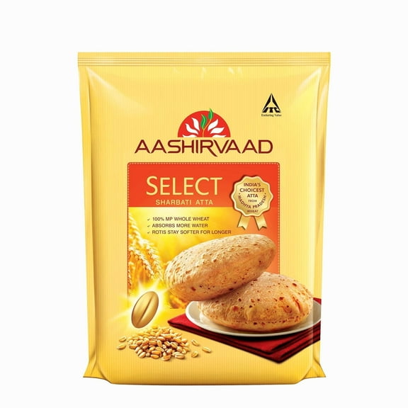 Aashirvaad Select Whole Wheat Sharbati Atta, 11 Pound (5 KG)