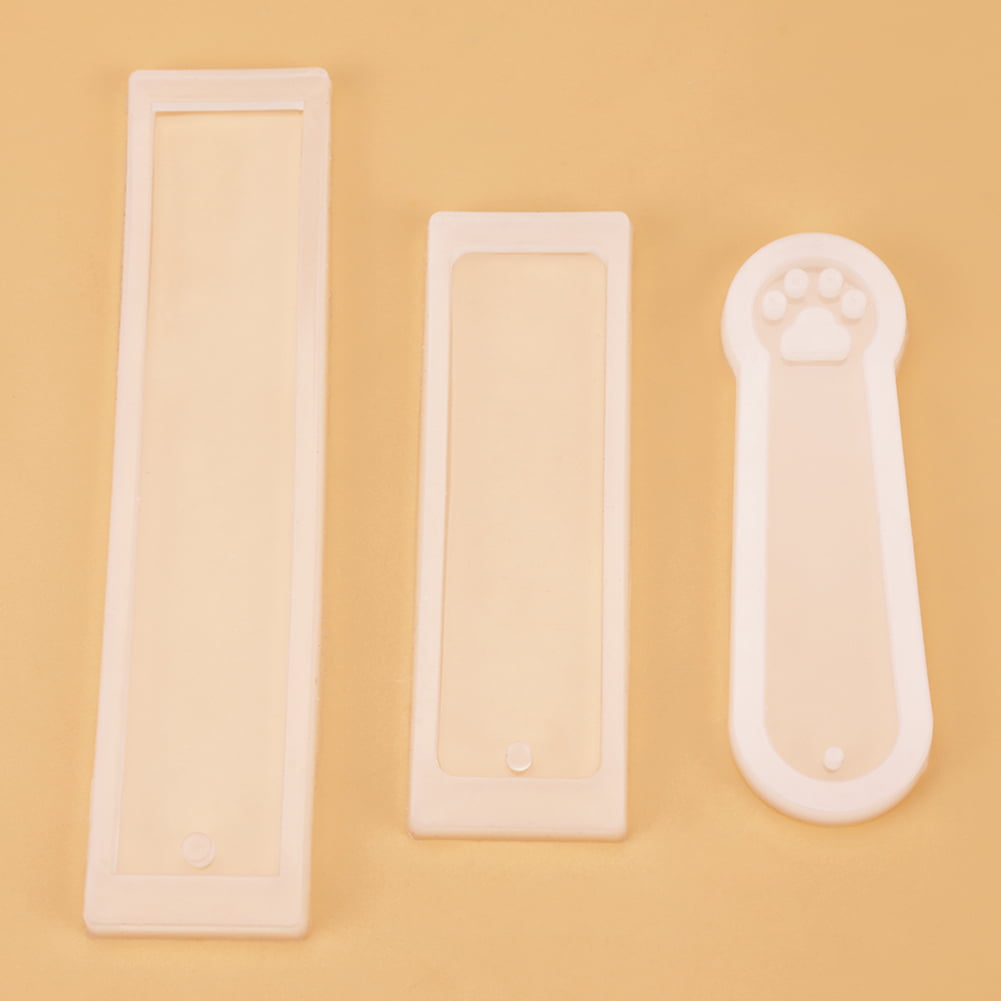 3Pcs DIY Silicone Rectangle & Cat Claw Mould Epoxy Resin Jewelry Making Bookmark