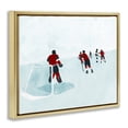 thumbnail image 4 of Stupell Industries Hockey Players on Ice Sports Painting Gold Floater Framed Canvas Art Print Wall Art, 31 x 25, 4 of 10