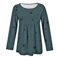 thumbnail image 4 of Outfmvch Womens Boho Peasant Tops Tunic Top Flowy Womens Blouses Boho Floral Tops Vintage Floral Fall Fashion Travel T-shirt Baggy Boho Peasant Blouse Cotton Gauze Tops Round Neck Lightweight Green L, 4 of 5