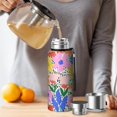 thumbnail image 4 of 20 Oz Pioneer Flower Coffee Tumbler Double Wall Insulated Stainless Steel Water Bottle | Metal Reusable Thermoses Flask with Cup Cap | Leak & Sweat Proof with Anti-Dust Lid, 4 of 7