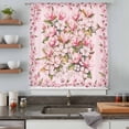 thumbnail image 4 of Pink Orchid Sheer Curtains 45 Inches Long, Spring Floral Flowers Leaves Botanical Light Filering Curtains, Breathable Simi Curtain Privacy Drapes for Kitchen Bathroom Small Window Treatment, 4 of 9