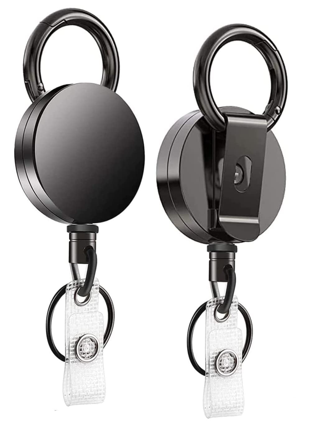 Heavy Duty Retractable Badge Holder Reel, Metal ID Badge Holder with