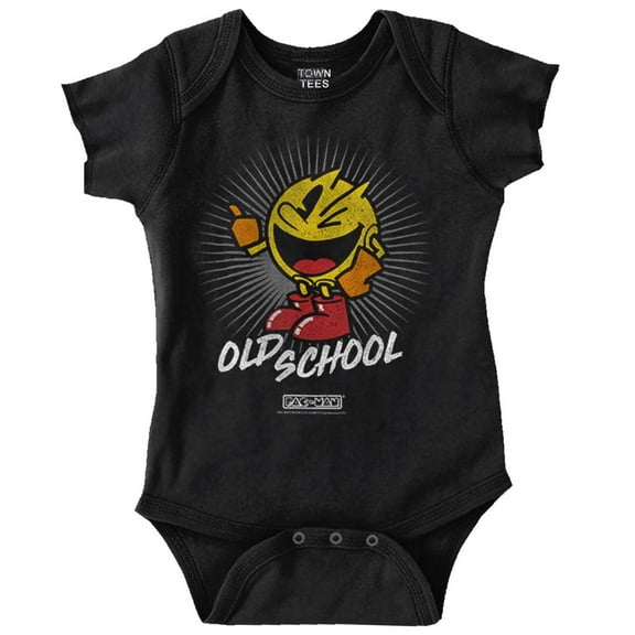 PACMAN Old School 1980s Video Game Romper Boys or Girls Infant Baby Brisco Brands 12M