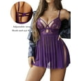 thumbnail image 5 of Avidlove Women Lingerie Sexy Lace Nighty V Neck Mesh Nightwear Side Slit Chemise Nightdress Sleepwear S-XXL, 5 of 5