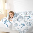 thumbnail image 4 of Manfei Sketch Conch Bowknot 7-Piece King Bedding,Scallop Ocean King Bed in a Bag,Colorful Stars Reversible, 4 of 7