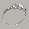 thumbnail image 3 of LBG British Made 925 Sterling Silver Natural Opal & Tanzanite Womens Statement Ring - 33 size options - Size 6.75, 3 of 5