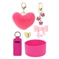 thumbnail image 1 of Colgante bola de pelo, juego de tazas de silicona, lazo, pajita, pareja de peluches, llavero con forma de corazón, 1 of 4