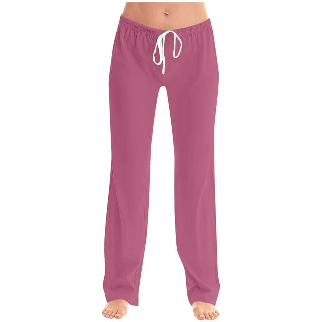 FAIWAD Pantalon de Pyjama Femme Décontracté Confortable Ample Pantalon de Maison Extensible à Cordon Bas de Pyjama Pantalon Tenue d'Intérieur