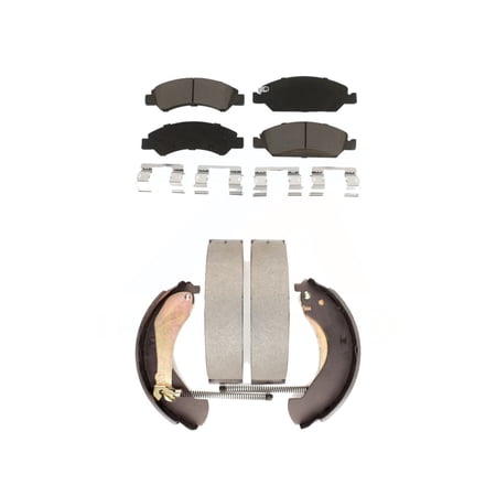 Transit Auto Front Rear Ceramic Brake Pads and Drum Shoes Kit for Car Chevrolet GMC Silverado 1500 Sierra Classic KCN-100382