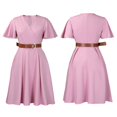 thumbnail image 2 of Womens Elegant V Neck Bell Sleeve Party Club Formal Wedding Guest Midi Dresses, 2 of 8